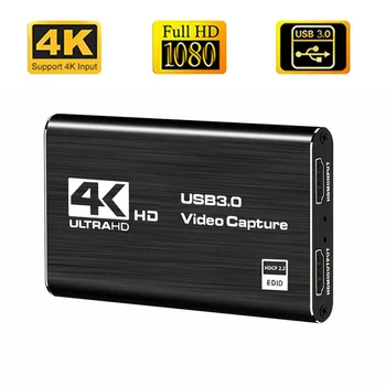 4K Placa de Captura de Vídeo 1080P a 60fps HD de Gravação da Câmera de Caixa compatível com HDMI USB 3.0 PC ao Vivo Streaming de Grabber para PS4 Gravador