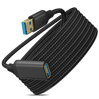 USB 3.0 Tipo Macho-Para-Fêmea do Cabo de Extensão, Durável Material Trançado, Alta de Transmissão de Dados do Cabo (0,5 Metro/1,6 PÉS)