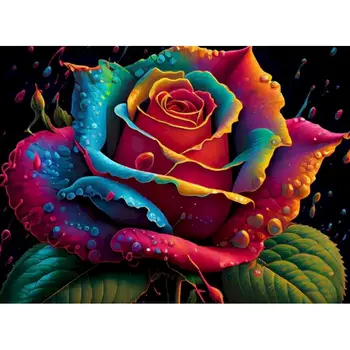 GATYZTORY Pintura de Números Para Adultos Kits de Flores Rosa Arte de Parede Imagem Números de Acrílico Kit Para Presente Diy Decoração Home