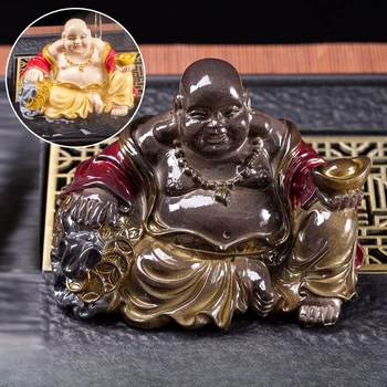 Fortuna Estátua de Buda de Chá de Resina Pet de Alta qualidade Enfeites de Kung Fu Chá Enfeites Domésticos Manual Linda Mesa de Chá Decorações