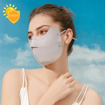 Verão, Protetor solar Máscara Anti-UV, secagem Rápida Rosto Cobertura Mulheres Gelo Seda Máscara Lenço Respirável Senhora da Proteção de Rosto Pendurado Ouvido Máscara