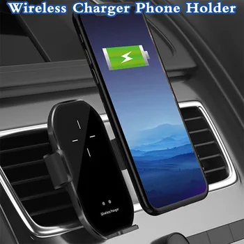 Carro de Carregamento sem Fio de Telefone de Suporte 360 Graus de Rotação Regulável de Ar de Ventilação Telefone Celular Suporte de Montagem para o iPhone 11 Xiaomi 9 10