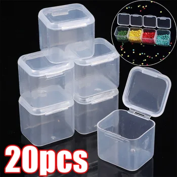 5-20Pcs Mini Cubo Desmarcar a caixa de DIY esferas de Armazenamento de Jóias Caso Recipiente de Plástico Quadrado Botão da Arte do Prego Embalagem Portátil Organizador