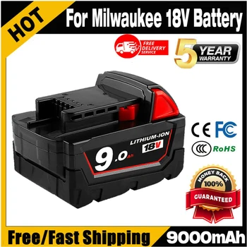 Baterias recarregáveis Para Milwaukee M18B5 XC de IÕES de Lítio de 18 v 9.0/6.0/12.0 Ah carregador de bateria Para Milwaukee M18 12V~18V