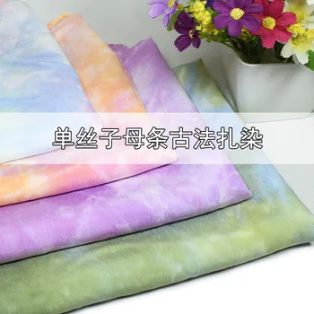 Tradicional Coloridos, Tie-Dye Monofilamento De Tecido Chiffon De Grama Tingimento De Primavera/Verão, Camisa De Vestido Hanfu Tecidos