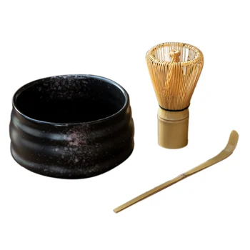 Cerimônia Do Chá Matcha Chá Cerâmica Tigela De Bambu Colher De Chá Matcha Bata Teaware Conjunto