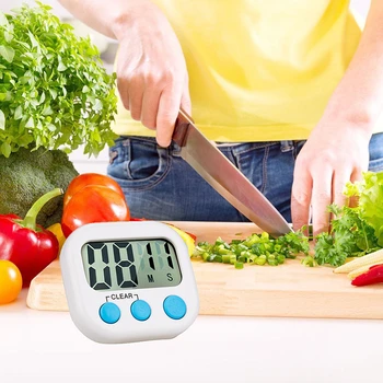 Magnético lcd digital de cozinha temporizador cronómetro com suporte prático cozinhar assar esportes relógio despertador lembrete de ferramentas