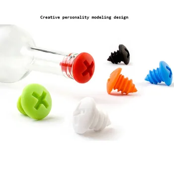 Criativo parafuso em forma de garrafa com rolha de silicone para Baijiu, estrangeiros e tinto de preservação, de cozinha em geral e barra de ferramentas