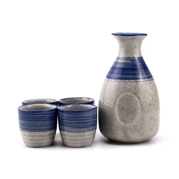5pcs/set Cerâmica Causa da Copa do Jarro Japão Um Pote de Quatro Xícaras de Wineglass Conjunto Winebowl Cerâmica Pequeno Copo de Vinho