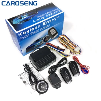 CARQSENG KQ163 12V de Botão de pressão e Motor de arranque Remoto Parar de cd, Entrada Sem chave, Sistema de Carro de Vibração Alarmes