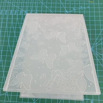 Borboleta 3D de Fundo Relevo Pasta de Plástico Scrapbooking Artesanal Impressora Pastas do Cartão de Tomada de Suprimentos Selos Modelo Novo