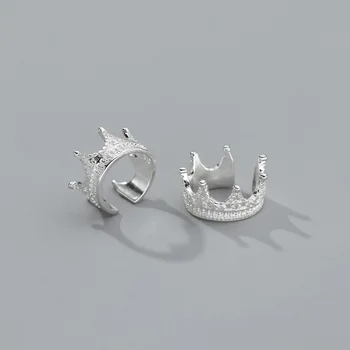 TOYOOSKY 100% 925 Silver Requintado Coroa de Ouvido, Clip-Ins Estilo Design Elegante Sentido Earbone Clipe de Brincos Para Mulheres