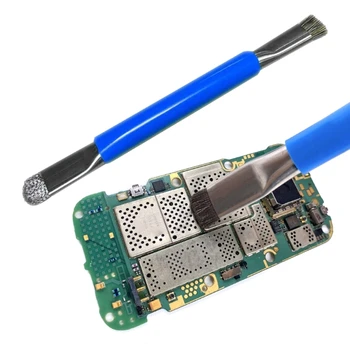 Cabeça dupla Escova de Arame de Aço Anti-Estático de Endurecimento Escova de Telefone Celular de Reparação de placa-mãe IC Pad Escova de Limpeza de Ferramentas