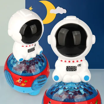 Desenhos animados Dançando Espaço o Astronauta de Brinquedo Eletrônico Robô Rotação de 360 Graus com a Luz de Música de Crianças Brinquedos Interativos Presentes do Bebê