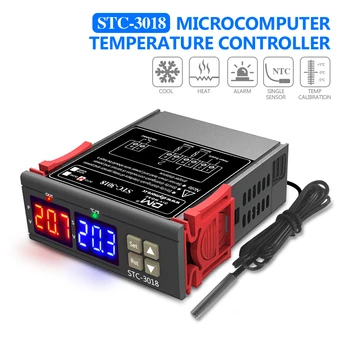 STC-3018 de Alta Precisão Digital LED o Controlador de Temperatura Dula Termóstato com Visor Thermoregulator Incubadora de 12V a 24V, 110V, 220V