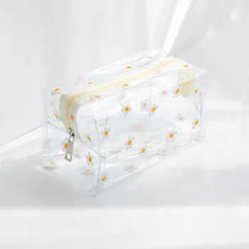 Caixa De Lápis De Kawaii Papelaria Transparente Pencilcase Trousse Make Up Bag Grande Capacidade De Caneta Caso Lápis Bolsa