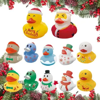 Natal, Patos de Borracha 12Pcs Engraçado Duche Patinhos de Brinquedo Definido Para as Crianças Brinquedos Banheira Favores do Partido Para as Crianças o Banho o Banho Escola
