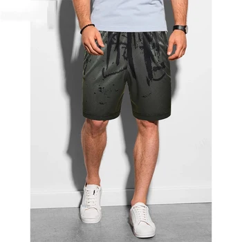 Moda Nova Shorts masculinos Casual de Luxo Níquel Calças Summer Splash-inkPrinted, de secagem Rápida e Confortável, Calças Esportivas