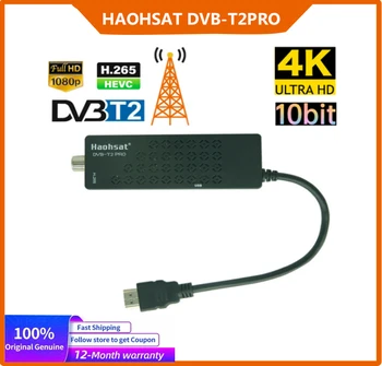Haohsat Europa Itália HEVC DVB-T2Pro Stick TV 4K Descodificador de Digital Terrestre DVB T2 Sintonizador de Tv H. 265 Set-Top Box DVB C T2 TV Stick