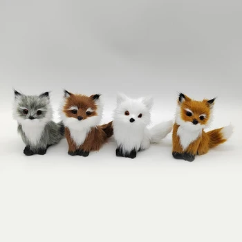 Pelúcia Simulação Peludos Fox Modelo Estático Novo Recheado De Cócoras Fox Figuras Peludos Mini Recheado De Brinquedos De Pelúcia De Presente