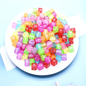50pcs/bag duplo Acrílico Candy Color Block Carta Esferas de DIY para Crianças, Pulseira, Colar de Acessórios por Atacado
