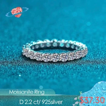 100% 925 Silver Ring para as Mulheres 2.2 ct D Cor Solto Moissanite Jóias de Alta Qualidade
