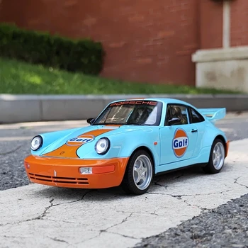 1:24 Porsche 964 Simulação de Alta Liga de um Modelo de Carro de Brinquedo Diecasts a Carcaça do Metal de Som e de Luz do Carro de Brinquedos Para Crianças de Veículos F588