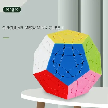 Sengso Circular Megaminx Louco 2.0 Ver. Magic Speed Cubo Rubix Profissional Dodecaedro Megamind 3x3x3 Quebra-cabeça Fidget Brinquedos