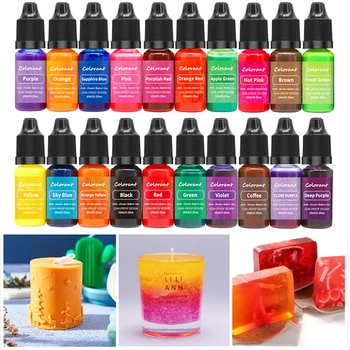 18 Cores de Vela Corantes Pigmentos Aromaterapia Líquido Corante Pigmento DIY Vela do Molde de Sabão Colorir Handmade Artesanato de Resina, Pigmento