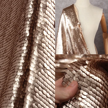 Tecido de Largura 50cmx130cm Textura de Metal DIY Fase de Lantejoulas de Alta qualidade Malha Bordado de Miçangas estamparia e Tinturaria Europeia, Americana