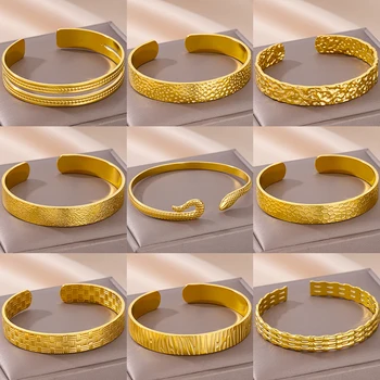 Novo Na Pulseira Bracelete para as Mulheres de Aço Inoxidável da Cor do Ouro Bracelete femme Estética de Jóias de Luxo de Presente pulseras mujer