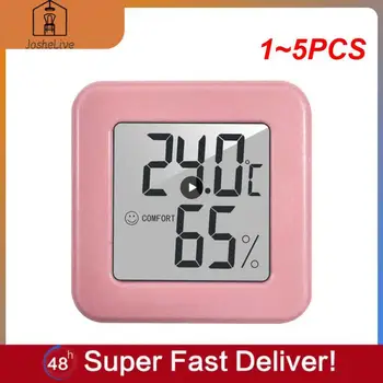 1~5PCS Temea Smiley Mini LCD Digital Termômetro Higrômetro de Interior de Quarto de Medidor da Umidade da Temperatura do Sensor do Calibre Estação Meteorológica