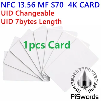 1PCS NFC de 13,56 Mhz MF S70 UID 0 bloco 7 bytes de reconfiguração mutável de cartão rfid mutável de escrita chinês de magia cópia do cartão de clone
