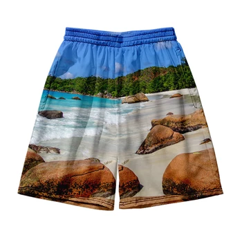 Praia havaiana Shorts para os Homens e mulheres de roupas 3D impressão digital shorts ocasionais de tendência da Moda par de Calças