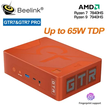 Beelink GTR7 Pro AMD Ryzen 9 7940HS Mini PC Até 65W TDP Ryzen 7 7840HS de Jogos para computador Computador DDR5 5600MHz 32GB SSD de 1 tb