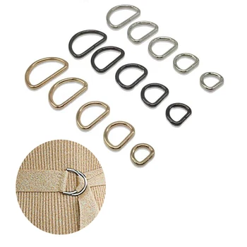 20Pcs Metal Anel D de D-rings Fivela para Cinto Alça da Bolsa Saco de Hardware, Acessórios de Costura 10mm 15mm 20mm 25mm 32mm 38mm