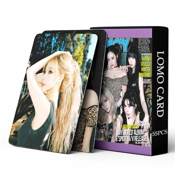 55pcs/set Kpop Aespa Lomo Cartas do Novo Álbum SAVAGE INVERNO NINGNING Photocard coreano Moda Bonito Fãs de Presente