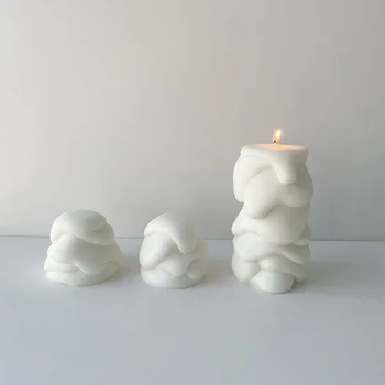 A vela do Molde de Silicone Criativa Artesanal Aromaterapia Vela Perfumada de Pedra, Decoração DIY Vela do Molde