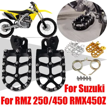 Para Suzuki RMZ250 RMZ450 RMX450Z RM-Z250 RM-Z450 RM-Z RMZ 250 450 RMX 450Z Acessórios de apoio para os Pés Footpeg suportes dos Pés Repousa Pedal