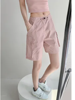 WOMENGAGA 2023 Verão Nova-coreano Moda Pequena Picante Menina Trabalhar de Shorts de Cintura Alta Slim Esportes de Uma linha Hot Pants Para as Mulheres 36C1