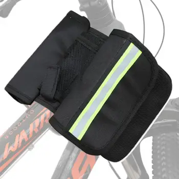 Quadro De Bicicleta Bag Duplo Frontal Feixe Pannier Rígido Quadro Bolsa Com Correia Reflexiva Sacos De Bicicleta Para Andar De Bicicleta Suprimentos Para Toalhas