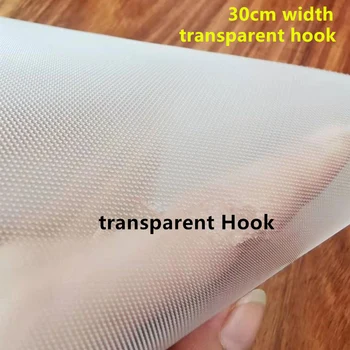 30 cm Largura Transparente Fecho de Gancho Alça Fita Mágica para Vestuário de DIY Acessórios de Costura do Não-Adesivo