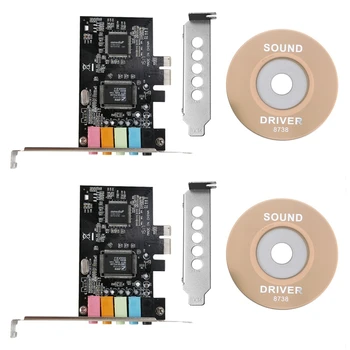 2X Pcie Placa de Som 5.1, PCI Express Surround 3D Placa de Áudio Para PC Com Alto Som Direto Desempenho e Baixo Suporte