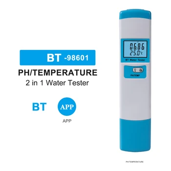 BT Inteligente a Qualidade da Água Testador Multifuncional PH Temperatura Maricultura de Teste de Medidor de Ph Digital para Aquário, Piscina