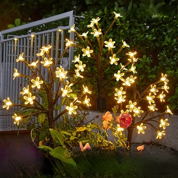 2023 Novo Solar da Flor de Cerejeira Ramo da Lâmpada Firefly LED, Pátio ao ar livre Gramado Chão Lnsertion Lâmpada