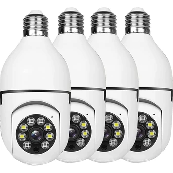 4 Pedaço De Luz Do Bulbo De Câmera De Segurança Ao Ar Livre 2,4 G Wi-Fi Tomada De Luz Da Câmera De Segurança