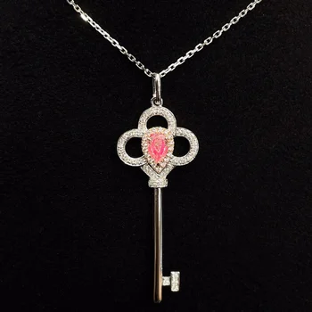 CN2023 de Finas Jóias Ouro 18K Solid Natureza 0.300 ct Diamantes Rosa Pingentes Colares para as Mulheres Presentes de Aniversário