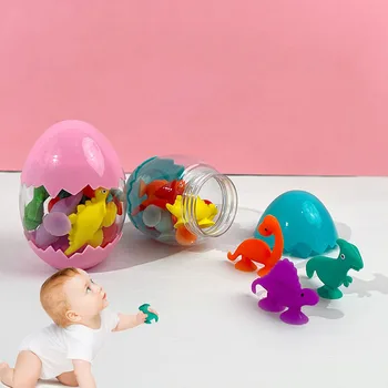 Animais Forma de Sucção Brinquedo para Crianças Stress Liberação de ascendente-Subordinado Jogo Interativo Otário Banheira de Brinquedo de Silicone Macio, o Bloco de Construção de Brinquedos