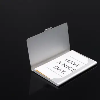 Cobertura 1 PC de Crédito Prata Caixa de aço Inoxidável Cartão de visita Caso Namecard Clipe Impermeável