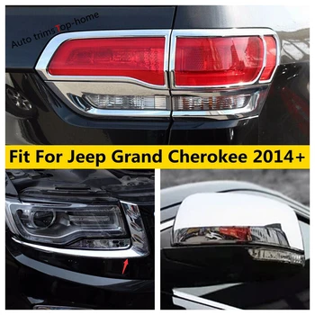 Chrome Faróis Dianteiros Pálpebra / Traseiro Faróis De Cauda Da Sobrancelha / Espelho Retrovisor Tampas Tampa De Acabamento Para Jeep Grand Cherokee 2014 - 2020
